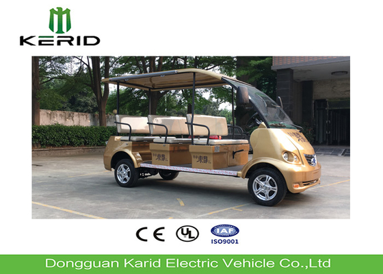 8 Seats 4kW Royal Gold Electric Sightseeing Car Designed For Tourist Attractions